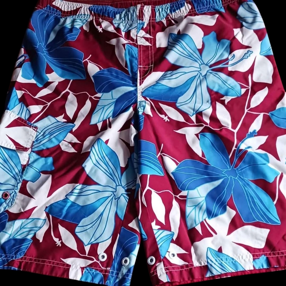 Men's Floral Blue and Red Shorts